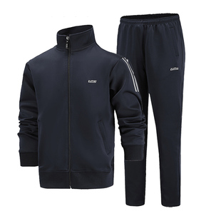 鲁美南韩丝运动套装男春秋款情侣装宽松休闲运动服中老年女妈妈装