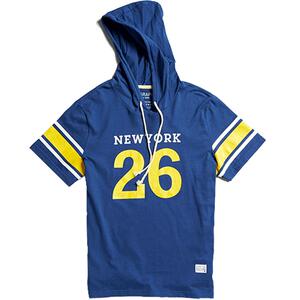 M-GRAPH卓卡潮牌男装夏季时尚套头连帽运动卫衣撞色印花短袖T恤潮