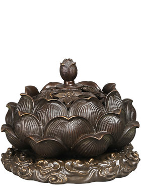 德祥缘纯铜仿古盘香室内家用莲花
