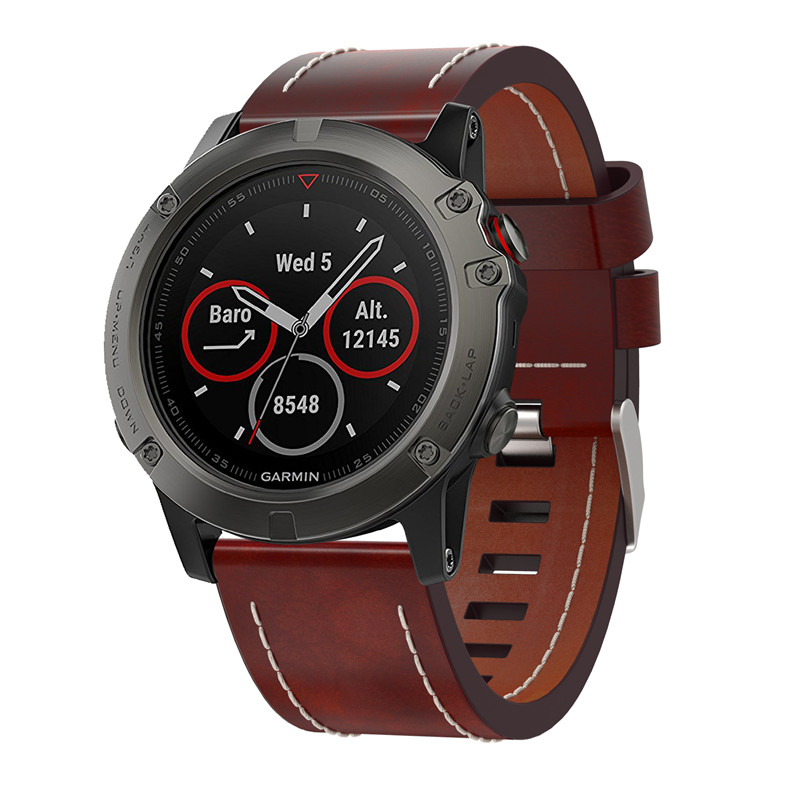 适用佳明Garmin Fenix5xplus飞耐时3HR佳明快拆车线真皮手表带男