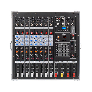 TKL专业调音台带功放一体机大功率家用舞台演出音响套装航空箱8路