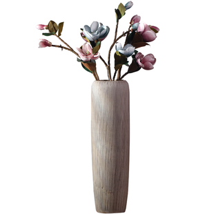 景德镇陶瓷落地花瓶中式复古客厅玄关大号插花干花迎客松套装摆件