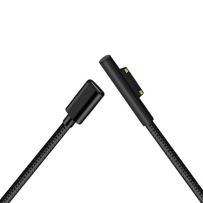 适用微软平板suface pro3/4/5pd诱骗线Type-C编织吸磁快充线15CM