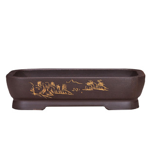 紫砂花盆假山造景盆特大号长方形盆吸水石无孔盆阳台种菜盆陶瓷盆