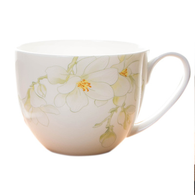 燕麦碗大容量带把可爱骨瓷早餐杯