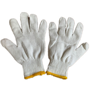 腾海劳保工人手套耐磨线白手套工作防滑手套劳动细砂毛纺棉纱手套