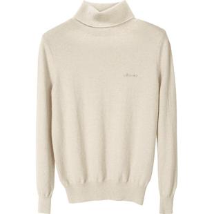 米皇秋冬新品高领套头羊绒衫女休闲纯色镶钻纯羊绒毛衣针织打底衫