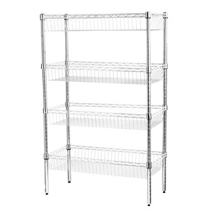 多层置物架多架水果蔬菜架子落地网篮收纳架4层网篮款储物架