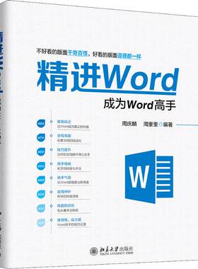 【正版】精进Word成为Word高手 周庆 麟胡子平编 文档制作 文件编辑 文字输出排版打印 office电脑办公软件书籍 北京大学出版社