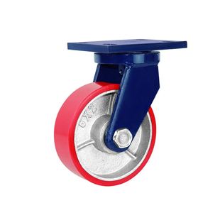 6寸超重型万向轮铁芯聚氨酯PU4寸5寸8寸耐磨工业承重脚轮承重1吨