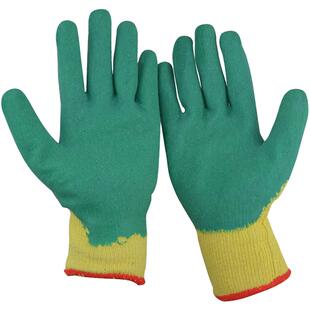 星工涂胶皮手套耐磨耐用工地胶片半胶浸胶刮胶加厚劳保线手套12付