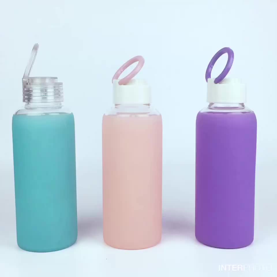 Borosilicate Glass Water Bottle Cover Colorful