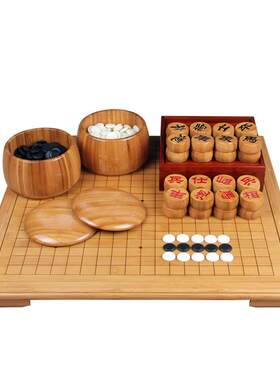 竹制棋盘激光刻线围棋厚多种尺寸