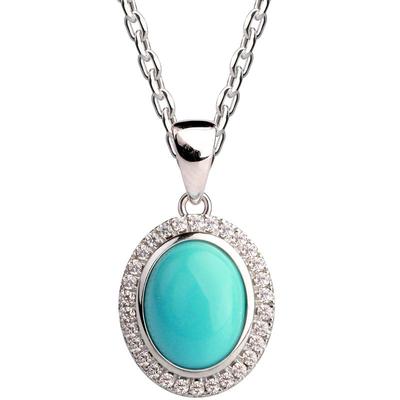 蓝松石新料简约高瓷纯银镀金天然