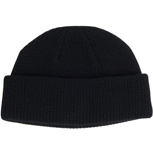 FreeNight 美式复古休闲自由卷边冷帽羊毛短款黑线帽 beanie hat