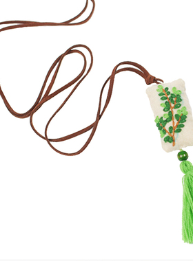 原创手工刺绣复古树女森女系皮绳