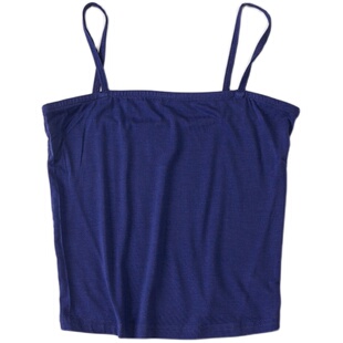 莫代尔小吊带女夏季内搭一字领背心短款露脐装白色打底防走光抹胸