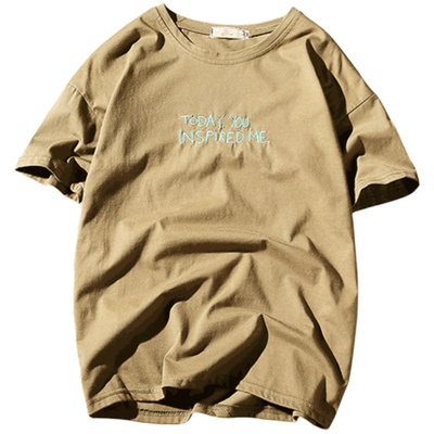 圆领宽松半袖大码白色男士t恤