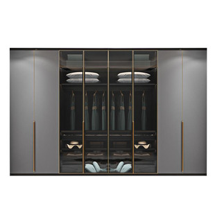 工厂全屋定制欧式走入衣柜帽间免漆福人禾香板兔宝宝鲁丽欧松精板