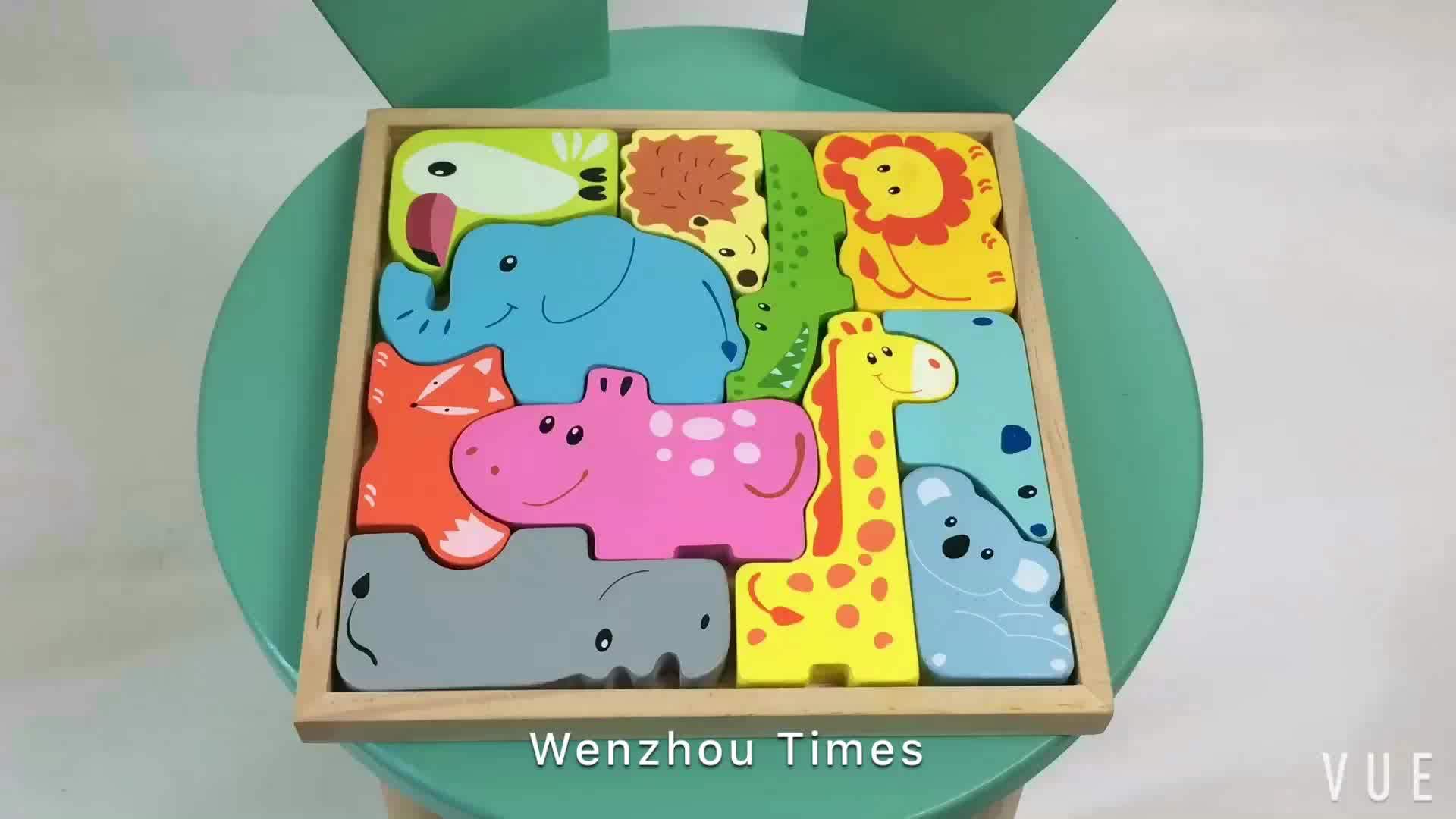 Hot Selling Creative Wooden Zoo Animals Toy For Kids W12f030 Buy