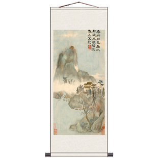 清代画家石涛高清复制卷轴画山水花鸟画装饰画国画宣纸仿古画绢画