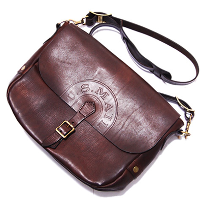 日本手工复古单肩斜挎邮差包