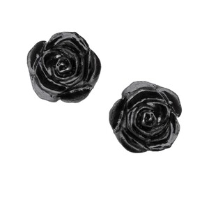 A牌欧美朋克时尚百搭黑玫瑰简约日韩版耳钉 Alchemy Gothic E339