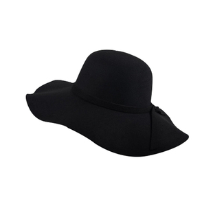 韩版毛呢防晒大沿帽黑色帽子女太阳帽礼帽女夏季遮阳帽韩国潮英伦