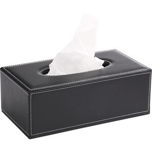 家用客厅抽纸盒皮质纸抽盒酒店餐厅办公高档广告纸巾盒定制印logo