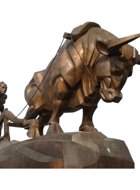 农耕雕塑田园风景观人物仿铜