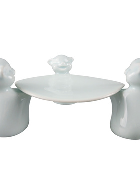 喜乐小福猪抬盘原创艺术陶瓷