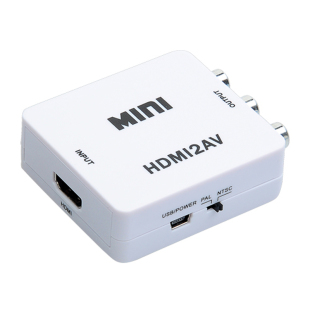 HDMI转AV转换器 PS4 PRO/XBOXONE游戏机连接老电视3RCA莲花视频线