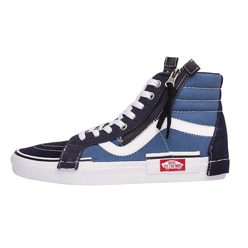 VANSsk8cap海军蓝高帮情侣鞋