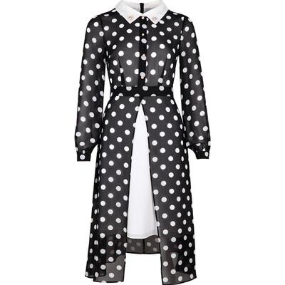 新款波点时尚风翻领雪纺连衣裙