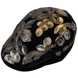 鸭舌帽女秋冬天韩版时尚休闲亮片贝雷帽子韩国女士保暖蓓蕾前进帽