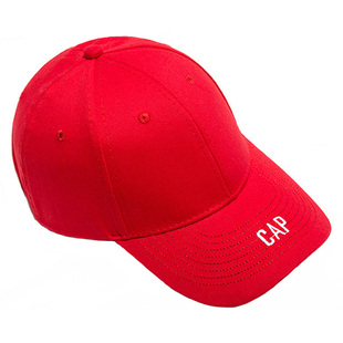 潮牌街头简约字母刺绣鸭舌帽男女情侣ulzzang弯沿帽子红色棒球帽