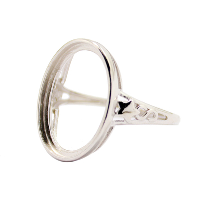 s925纯银戒指空托男女玉石镶嵌托