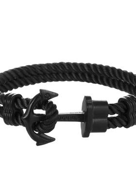 海军风黑色船锚手链时