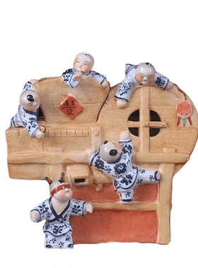 景德镇农具雕塑瓷器乔迁五福临门