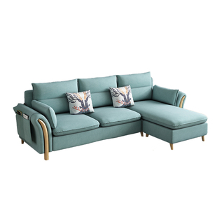 布艺沙发北欧风格三人位客厅整装组合小户型现代简约乳胶实木家具
