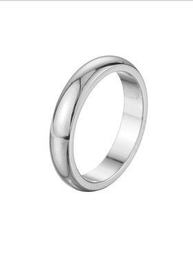 钛钢情侣戒指纯洁之爱女彩金光面