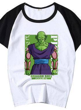 短笛大魔王热血男短袖衣服七龙珠比克潮流动漫周边纯棉T恤联名夏t