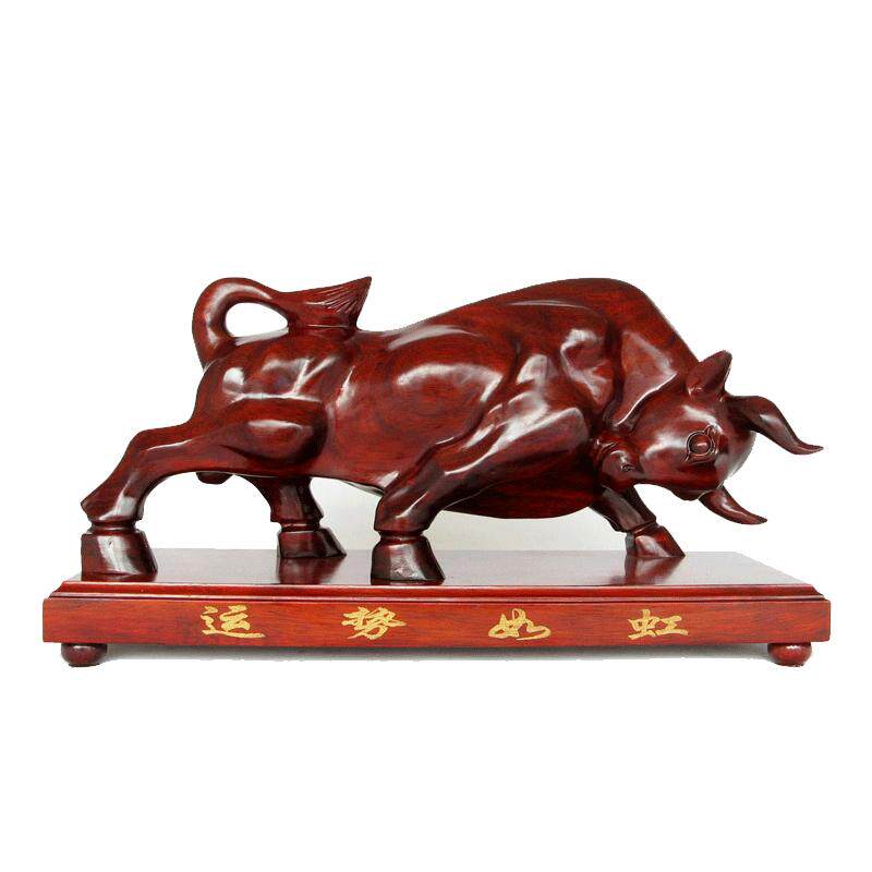 红木客厅玄关摆件华尔街牛工艺品