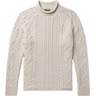 J.crew Always复古超越RRL经典重磅厚卷领高领毛衣男针织衫Jcrew