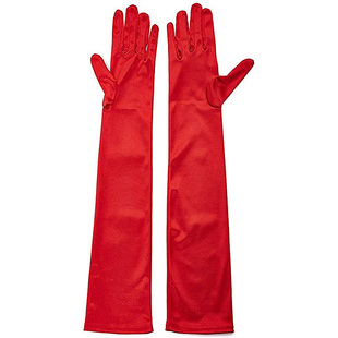 新娘婚纱礼服缎面手套1920复古奥黛丽·赫本晚宴聚会礼仪过肘手套