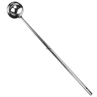 勺子长柄304不锈钢厨师炒勺加长把汤勺搅拌大水瓢超长舀粥打菜勺