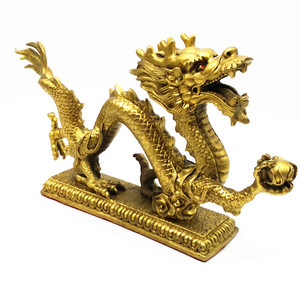 纯铜青龙摆件神龙座黄铜风水龙汉龙盘龙福龙摆家居客厅办公室礼品