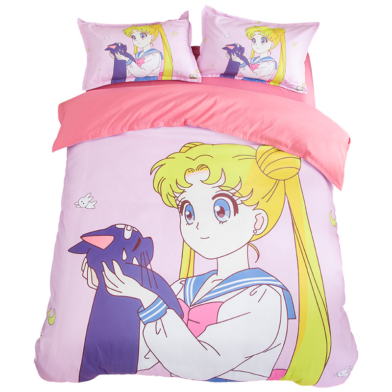 动漫水冰月粉色美少女战士枕套
