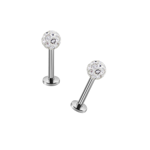 银白粗针不掉钻螺丝耳骨钉包膜小耳钉不过敏钛钢闪钻迷你日韩流行