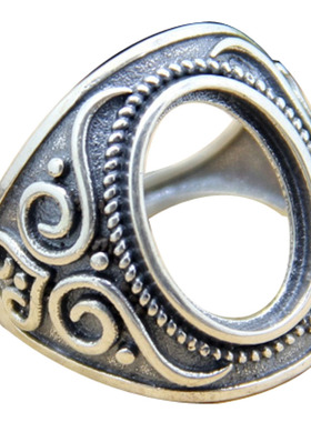 diy复古蜜蜡琥珀镶嵌戒指空托